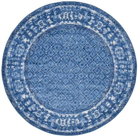 Safavieh 8 x 8 ft. Round Adirondack Power Loomed Rug, Light Blue & Dark Blue ADR110F-8R